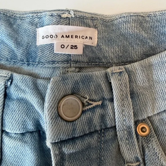 #200 Good American Light Blue Ripped Straight Leg Jeans. Excellent Condition. - Picture 8 of 14